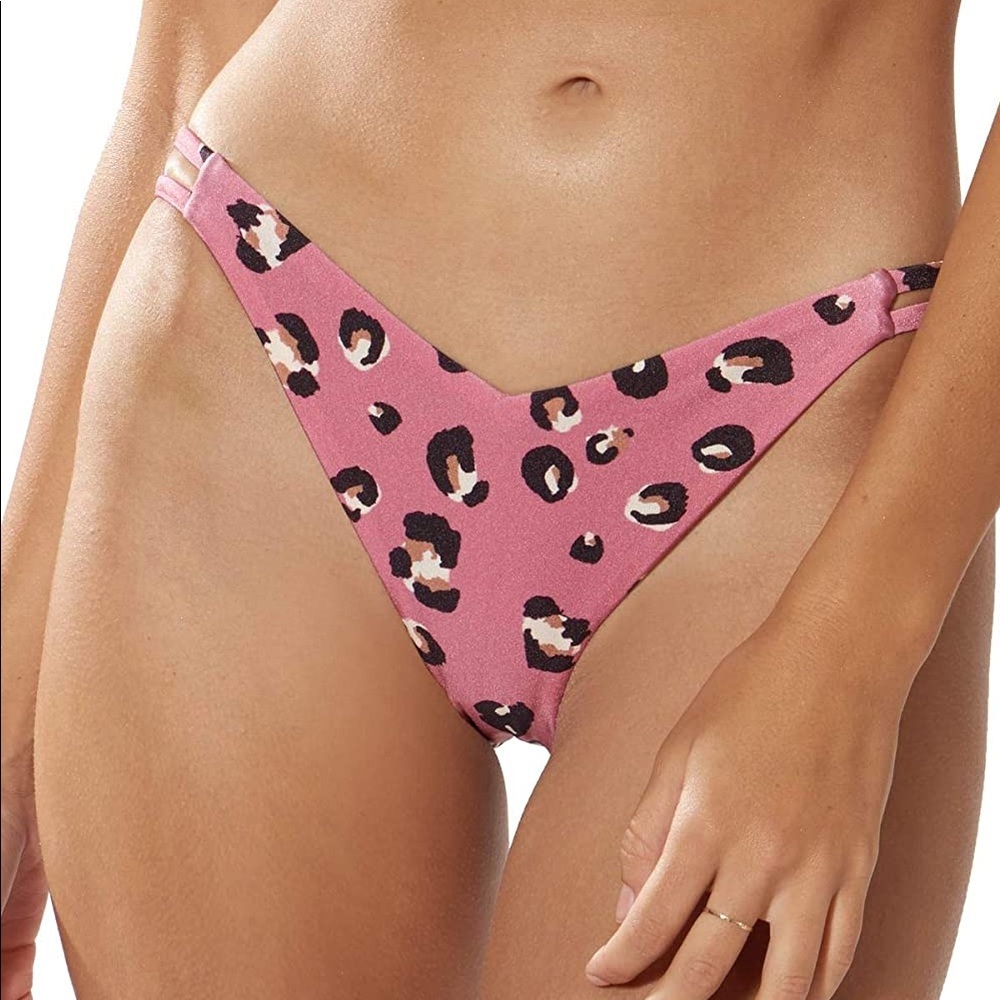 Red Carter Pink Cheetah Bikini Bottom | S